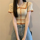 Silk Short-Sleeved T-Shirt Women's Summer 2025 New Design Sense Bm Short Polo Collar Knitting Top