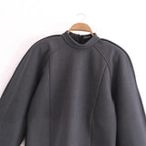 Fongt New Half-High Collar Fluffy Short Coat 1223451 High-Waisted Trousers 1223452