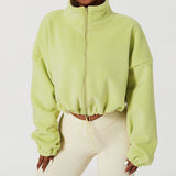 Fongt Coat Olympic Grain Velvet Autumn And Winter Collar Loose Pumping Rope Zipper Sweater Fashion Hot Girl Dress Thicken