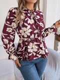 Fongt Shooting 2025 Autumn And Winter New Leisure Flowers With Long-Sleeved Chiffon Shirt Women's Clothing
