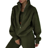 Fongt Women's New Zipper Grab Fleece Sports Fashion Hoodie