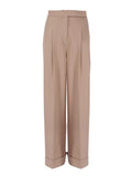 18 Spring Summer Black Ladies Office Trousers Women High Waist Pants Pockets Female Pleated Wide Leg Pants Solid