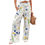 Fongt Spring And Summer New Four Seasons Of Leisure Wide Leg Trousers Print Burst Loose Trousers Women