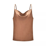 Fongt Summer Women's Solid Color Sling Small Vest Bottom Silk Chiffon Top-Outfit