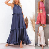 Fongt Hot New Summer Women's New Temperament Long Drag Skirt Skirt Dress Dress