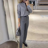 Fongt Fall 2023 New Design Pocket Casual Top Goes With Commuter Straight Suit Suit-Outfit