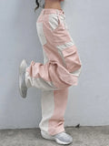 Patchwork Corduroy Cargo Pants-Outfit