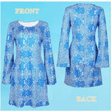 Fongt Halloween 70S Hippie Disco Festive Dress Turban + Print Dress Two-Piece