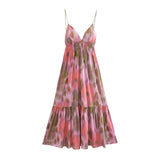 Summer Print Dress With Flute Suspenders 2731244-Outfit