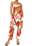 Summer New Fashion Leisure Loose Printed Jumpsuit-Outfit