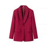 Fongt Women's Winter New Temperament Evening Dress Collar Suit Jacket + Pants Suit