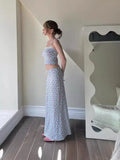 2024Ins Fashion Small Fresh Flower Print Sling Small Vest Top Dress
