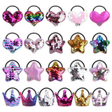 lot Cute Rainbow Solid Sequins Hair Band For Girls Star Heart Crown Elastic Rope Ponytail Holder Headband Hair