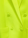 QUALITY Newest Fashion 2023 Designer Jacket Women Peak Strong Shoulder Double Breasted Long Blazer