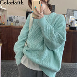 New 2021 Autumn Winter Women's Sweaters Pullover Warm Minimalist Korean Solid Elegant Wild Ladies Pink Tops