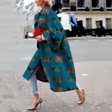 Fongt Spring And Autumn Wishebay Long Horn Sleeve Coat Print Loose Wind Coat