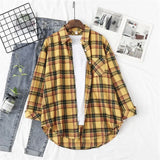 Blouses Shirts Womens Tops And Blouses 2020 Womenswear Long Sleeve Clothing Button Up Down Shirt Plaid Korean Female
