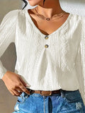 Fongt New Solid Color Casual Fashion Hollow V-Shirt Jacket Women's Clothing-Outfit