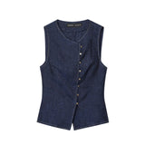 Fongt Women's Temperament Commuting Suit Double Sleeveless Vest + Wide Leg Pants 3191052 3191051