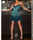 Fongt Lysing Shiny Birthday Party Feather Splicing Dress Dress Dress