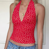 Fongt Cloth Forget Sweet Hot Storm Point Hanging Neck Smear Vest Hottie Design Wooden Ear Hem Repair Sling Sling Coat