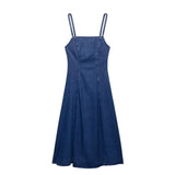 Fongt Homemade New Women's Classic Denim Fan Dress 8197/082/401