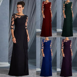 Long Lace Round Neck Half Basic Model Sleeve Dress Wedding