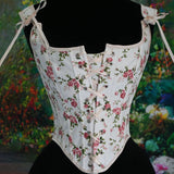 Fongt Pink Small Fresh French Retro Wrapped Chest Court Corset Before And After Strap U Tie Small Rose Print Vest