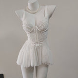 Fongt In Gentle* Sexy Dating Pajamas Slings Aja Girls Spring And Autumn Winter Model Perspective Mesh Pure Home Set