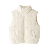 Fongt Women's 2025 Autumn And Winter 2025 New Street Fashion Collar Knit Cotton Vest
