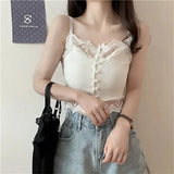 Fongt Sling Vest Woman With Summer Lace Lace Hottie Coat Wearing Short Skirt Bottom Shirt In