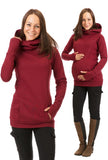 Fongt 2025 New Lactation Wears Pregnant Women With Thick Hooded Long-Sleeved Half-Finger Tat