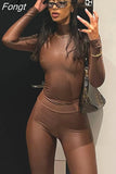 Women Sexy Y2K Clothes 2 Pieces Long Sleeve Bodycon Skinny Bodysuit High Waist Long Pants Matching Set Club