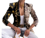 Fongt New Women's Coat Season Printing Xiaoxi Decoration Fashion Short Double Buckle Top Woman