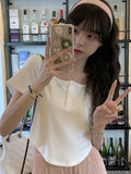 Fongt T-Shirt Female 2024 Summer New Korean Version Casual Show Thin Inside The Students Slim High Waist Student Jacket