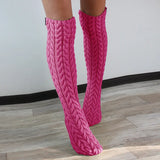 Fongt Twist In The Tube Knitting Pile Pile Socks Women's Solid Color Knit Wool Socks 2299-Outfit