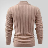 Fongt Men's Spring And Autumn Thin Knitted Shirt Collar Classic Twisting Hooded Sweater