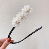 Women Elegant Bud Chiffon Flowers Bun Maruko Hairstyles Making Long Tools Sweet Headband Hairbands Fashion Hair
