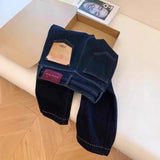 Fongt Wind Dark Blue High-Waisted Straight Jeans Women Autumn And Winter New Design Sense Loose Broad Legs Long Pants
