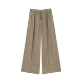 Fongt Women's Explosive Linen Long-Sleeved V-Neck Casual Shirt + Linen Mid-Rise Wide-Legged Trousers