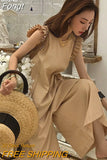 Korea Vintage Sleeveless Jumpsuits Summer Sleeveless Wide Leg Pants Elegant Lady Casual
