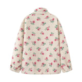 Fongt New Fashion Temperament Women's Lamb Velvet Flower Jacket