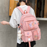 Women Large Capacity Travel Backpack Female Multi-pocket College Waterproof School Bags Transparent Pocket Laptop