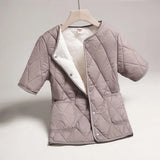 New Winter Women's Jacket Oversized Plush Vest Short Sleeved Cardigan Thickened Warm Cotton Jacket Short Tops