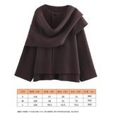 Fongt Winter New Women Equipped With Scarf Long-Sleeved Blended Coat Loose Temperament Coat