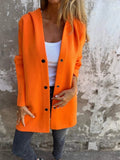Fongt 2025 New Hot Fashion Long-Sleeved Solid Coat Women's