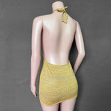Fongt Explosion Women's Vacation Swimwear Sexy Bag With Naked Back Sling Sweater Knitted