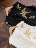 Chinese Style Guofeng Heavy Industry Golden Line Phoenix Embroidered Silk Vest Women's 2024 Spring Tassel Vest Horse Clip-Outfit