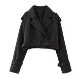 Fongt 2025 Spring New Women's Clothing With Belted Long-Sleeved Casual Windwear Coat
