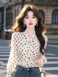 Fongt Light Luxury High-End Feel Blouse This Year's Popular White Chiffon Bow Shirt Women's Spring 2025 New